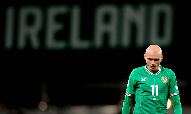 Will Smallbone was replaced in both games against Greece. Photograph: Ryan Byrne/Inpho