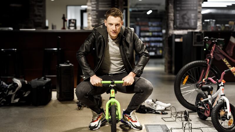 Sam Bennett (Deceuninck-QuickStep) at the Specialized Ireland HQ,  Citywest, December 21st. Photograph:  Shane Stokes