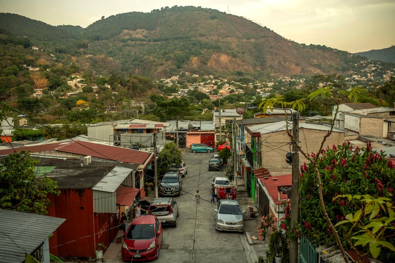 A street in the working class neighbourhood of Los Nogales, El Salvador, where Kilmar Abrego Garcia spent most of childhood. Photograph: Daniele Volpe/New York Times