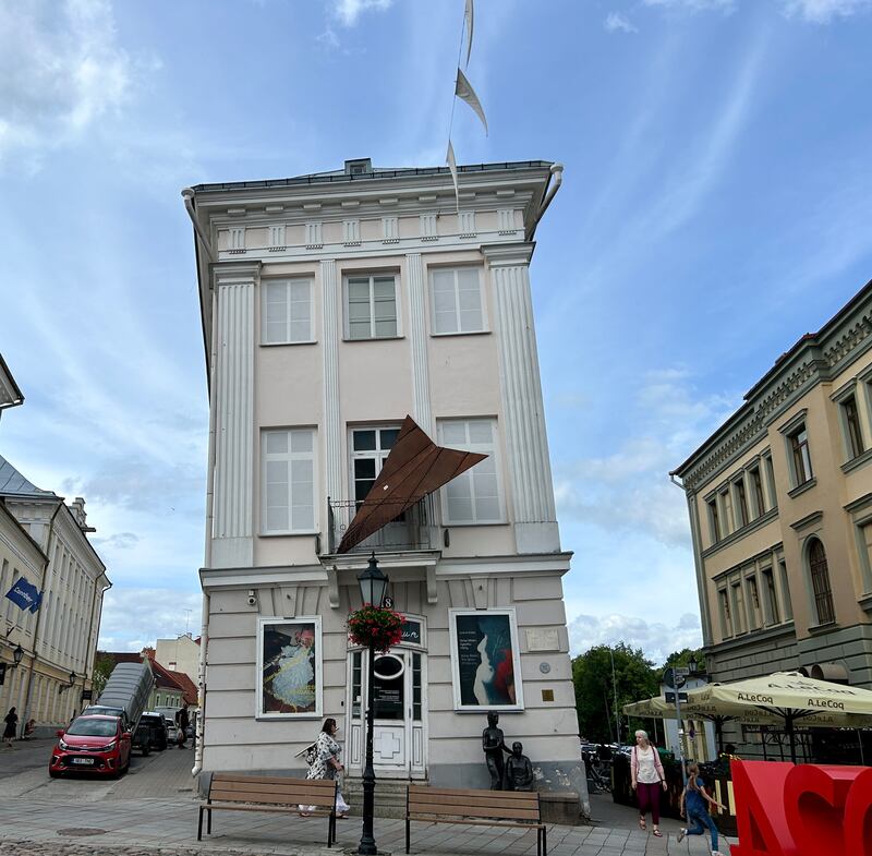 Leaning art gallery in Tartu. Photograph: Gemma Tipton