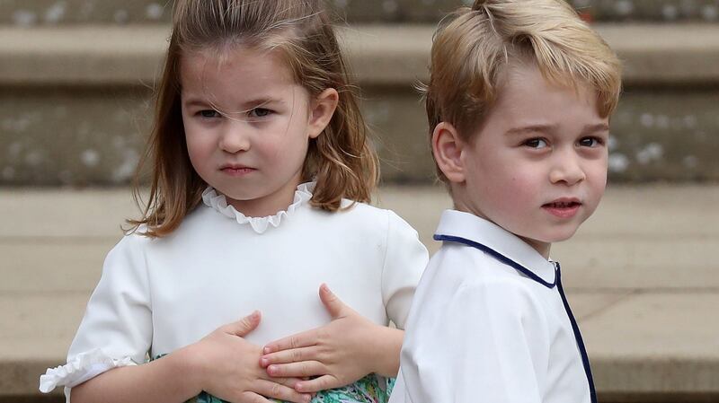 Prince George (here with his sister princess Charlotte)  is my favourite UK royal because he is a small boy inexplicably dressed like an Edwardian bank manager. Photograph: Steve Parsons AFP/Getty Images