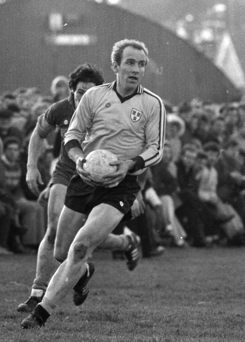 Brian Mullins playing Donegal in a challenge game at Dalkey, Co Dublin. Photograph: Paddy Whelan