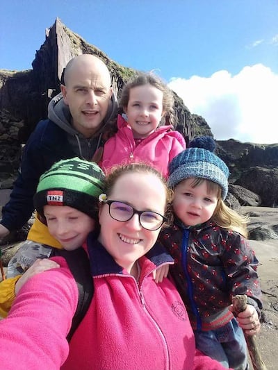 Jennifer with her husband and children - Daithí, Síofra and Oisín.