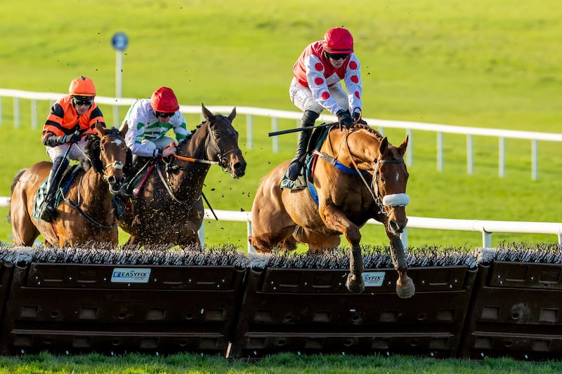 John Shinnick onboard Colonel Mustard at  Navan Racecourse, Co Meath. Photograph: INPHO/Morgan Treacy