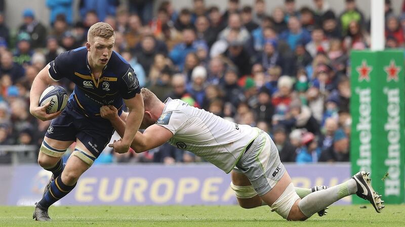 Dan Leavy in action against Saracens in the European Champions Cup match at the Aviva Stadium. Photograph: Lorraine O’Sullivan/PA Wire
