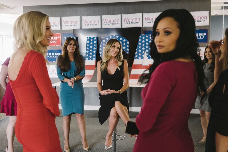 From left, Kayleigh McEnany, Kimberly Guilfoyle, Lara Trump, Katrina Pierson and Hannah Castillo in 2019. Photograph: Lexey Swall/New York Times