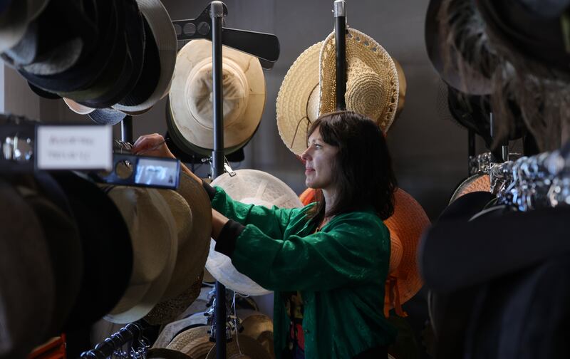 Eimear Farrell at work in the hat section of Costume Hire. Photograph: Bryan O’Brien
