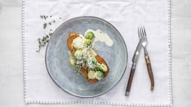 Roast butternut squash, sprouts and Parmesan cream