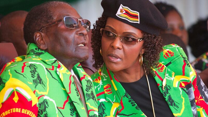 File photograph of Zimbabwean president Robert Mugabe and his wife Grace. Photograph: Tsvangirayi Mukwazhi/AP