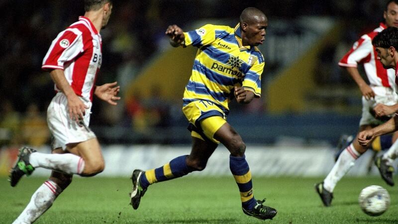 Humanitarian gesure of the week - Faustino Asprilla. Photograph: Getty/Allsport