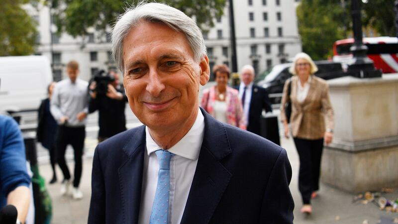 Conservative MP Phillip Hammond arrives at the cabinet office in London, on Tuesday. Photograph:  EPA