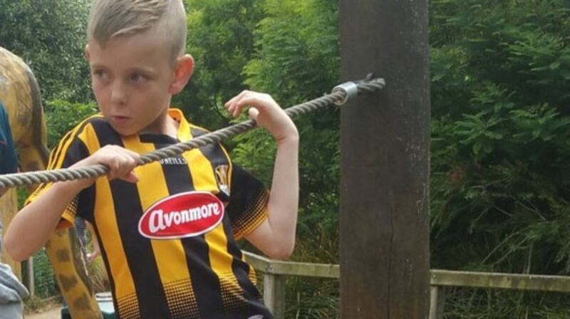After: Tommy Long, who finally got a date for the procedure and spent Easter week in Our Lady’s Hospital Crumlin. “He did a soccer camp in August, he’s doing swimming, he’s back in school,” according to  his mother, Michelle