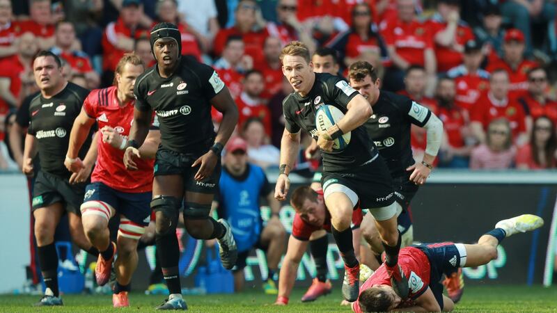 Liam Williams in action during Saracens Champions Cup semi-final win over Munster last year. Photograph:  David Rogers/Getty Images