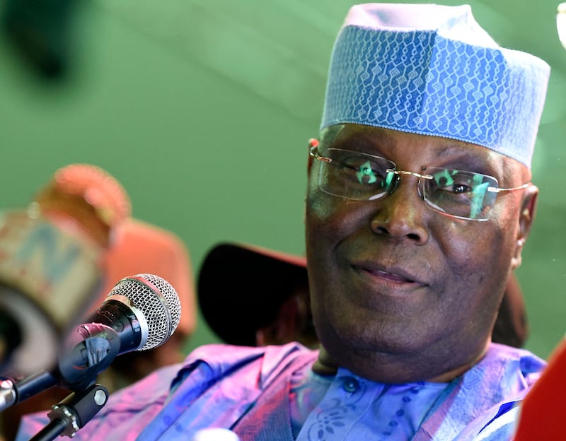 Atiku Abubakar: "I’ve gotten a commitment from the president personally... he will leave, he will make sure he conducts free, fair and credible polls". Photograph: Pius Utomi Ekpei/AFP via Getty Images