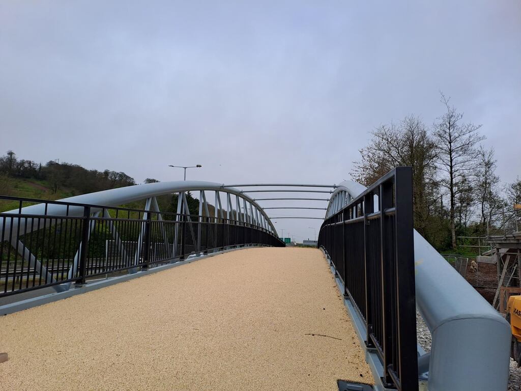 The new bridge over the N40 in Cork is expected to open to the public by the autumn of 2023. Photograph: Cork City Council