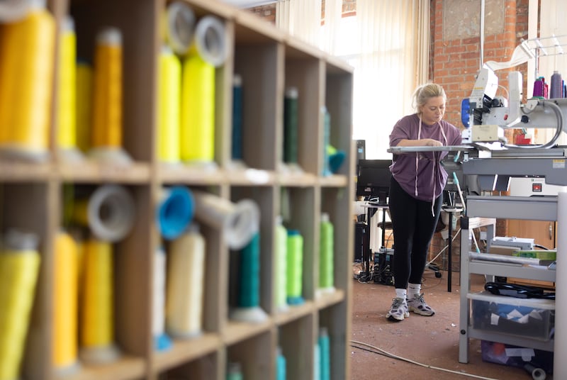 Machinist Nuala McCafferty working in Rosemount Factory in Derry. Photograph: Joe Dunne