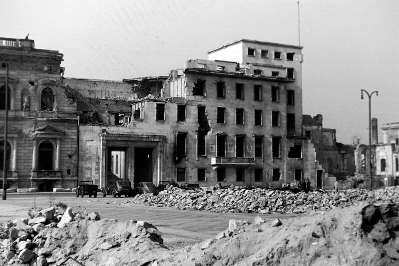 The remains of the New Reich chancellery, inb 1946. Photograph: Erich Andres/United Archives via Getty Images