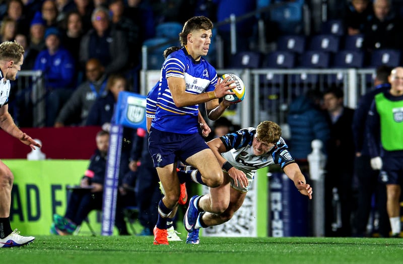 Leinster's Sam Prendergast in action against Cardiff. Photograph: Andrew Conan/Inpho