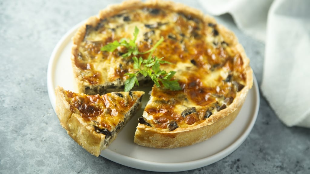 This quiche recipe is great to bake with children because of its many different parts.