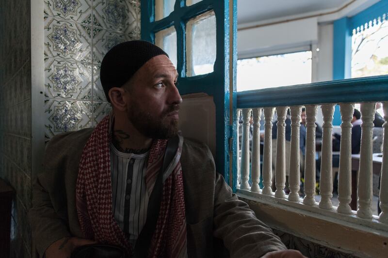 Fergie Chambers in a cafe in Tunis, Tunisia, in 2024. Photograph: Chedly Ben Ibrahim/NurPhoto/Getty