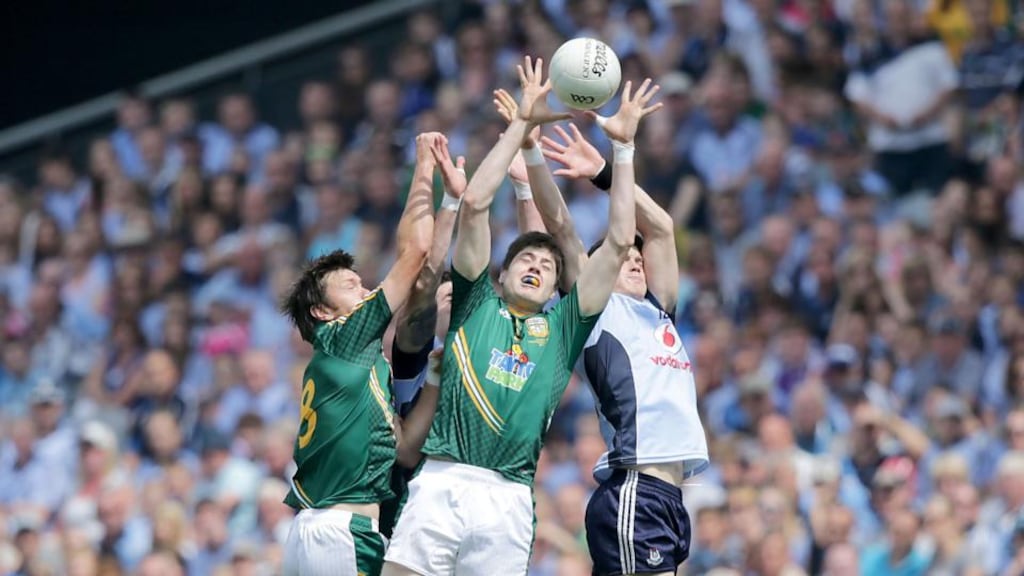 Meath were two points up at half-time in last year’s Leinster final but Dublin came out seven-point winners. photograph: Morgan Treacy/Inpho