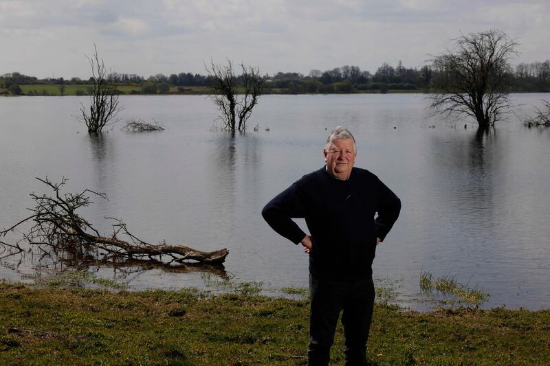 Laurence Fallon, whose farm land is under floodwater at Lough Funshinagh, Turlagh, Co Roscommon. Photograph: Alan Betson