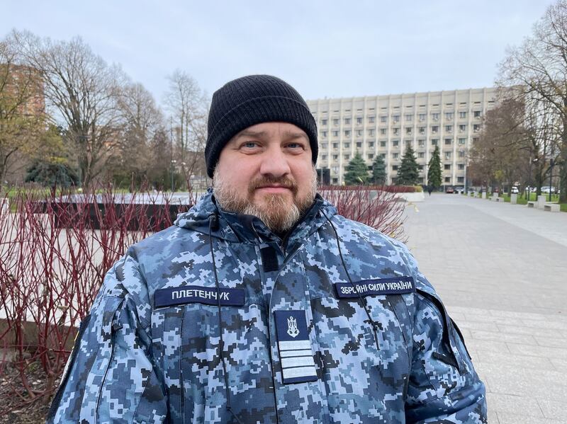 Dmytro Pletenchuk, a spokesman for the Ukrainian navy who is based in Odesa. Photograph: Daniel McLaughlin