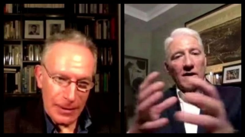 Columnist  Fintan O’Toole and US journalist John King at the Irish Times Winter Nights festival