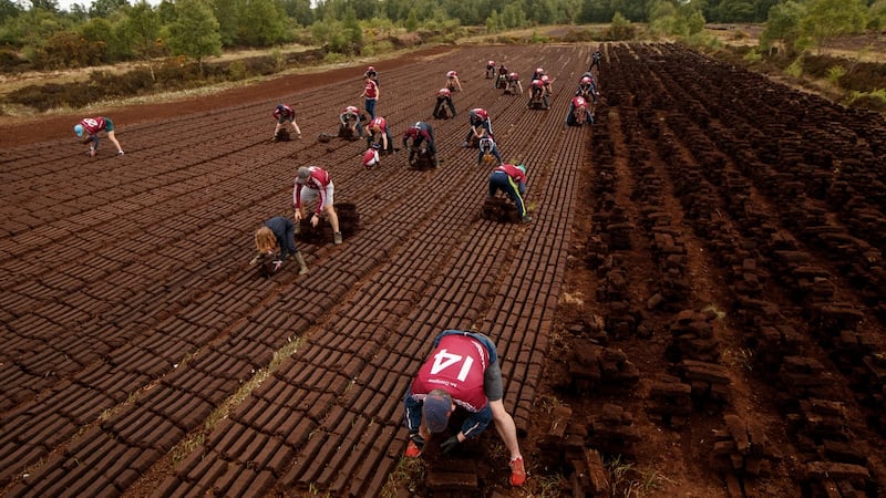 Members Of Daingean GAA Club help foot turf for vulnerable members of the community. Photo: James Crombie/Inpho