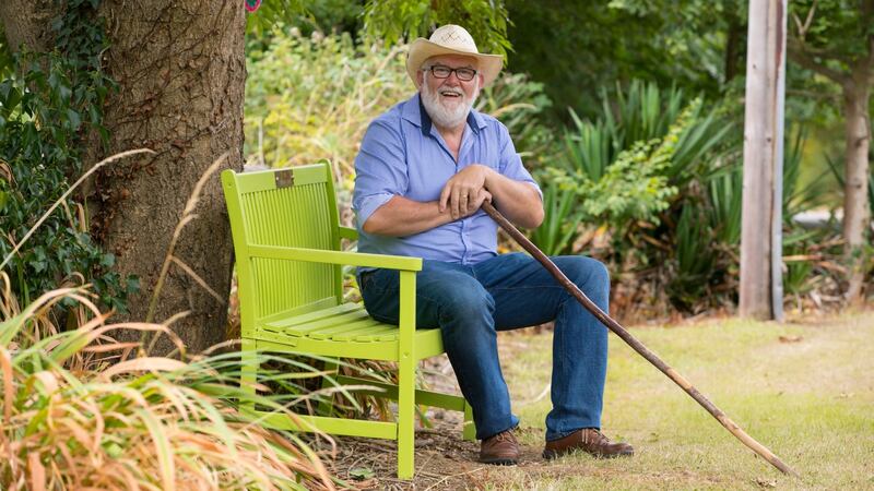 Gerry Boland sitting on The Thinking Chair, in Faithlegg, Co Waterford. Photograph:  Patrick Browne