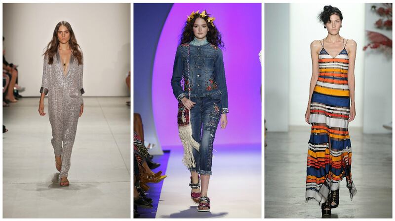 Snapchat filters influence the runway; The ’80s are back ... again; stripes move in a horizontal direction