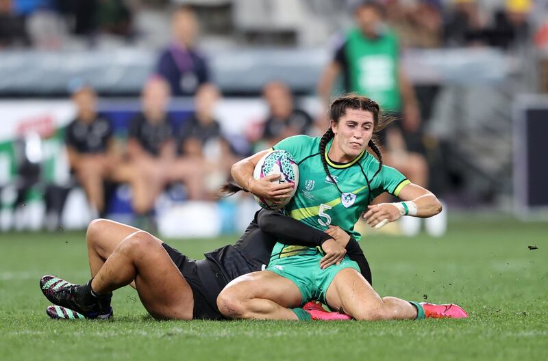Ireland’s Amee-Leigh Murphy Crowe during the defeat to New Zealand. Photograph: Travis Prior/Inpho