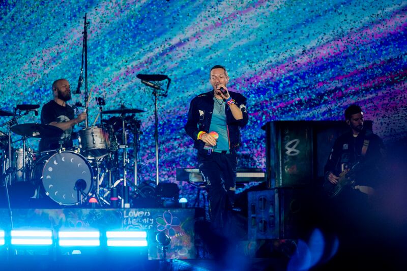 Chris Martin and Coldplay performing at Croke Park during the first of four sold-out concerts in Dublin. Photograph: Tom Honan