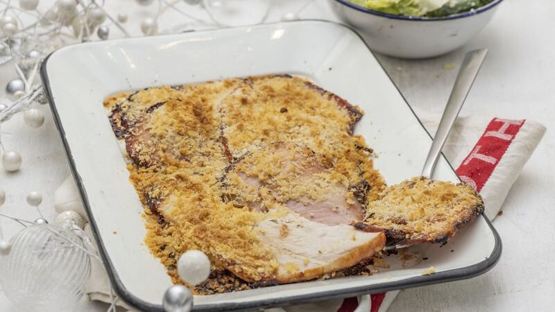 Turkey and ham crunch and Christmas Caesar salad. Photograph: Paul Flynn/ Harry Weir