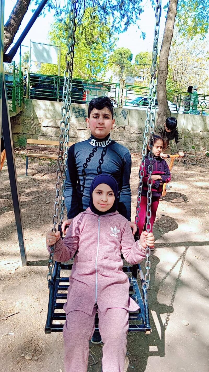 An image of the Tahan family, who were killed in an airstrike in Shaath. Photograph: Courtesy of Hassan Tahan