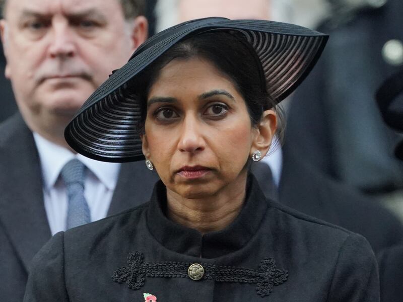 Suella Braverman has been sacked as UK home secretary by Prime Minister Rishi Sunak. Photograph: Jonathan Brady/PA Wire 