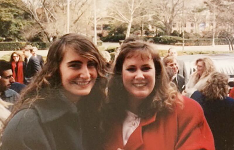 Annie McCarrick (left) and her aunt, Maureen Covell, at a cousin's wedding in New York on St Patrick's Day a year before Ms McCarrick disappeared. Photograph supplied by the McCarrick family