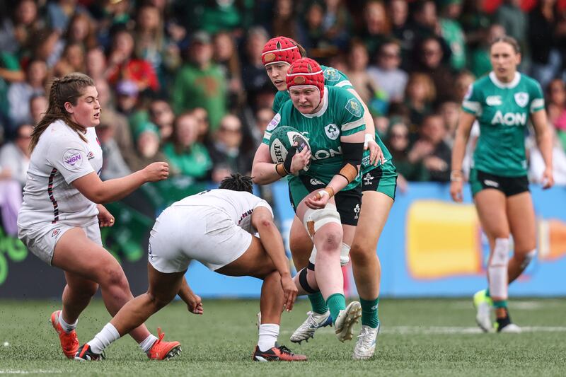 Ireland's Aoife Wafer in action against England during the Six Nations match at Virgin Media Park, Cork, in April. Photograph: Ben Brady/Inpho