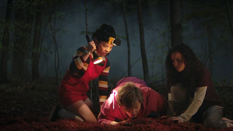 Fear Street Part 1: Julia Rehwald as Kate, Fred Hechinger as Simon and Kiana Madeira as Deena. Photograph: Netflix