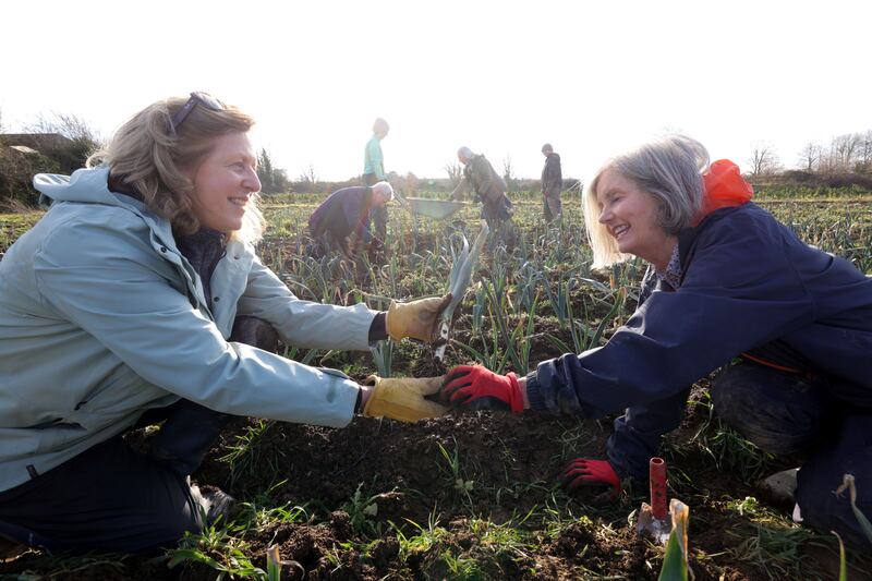 Kyrie Farm volunteers Marie Stanton and Jackie Fitzpatrick. Photograph: Alan Betson