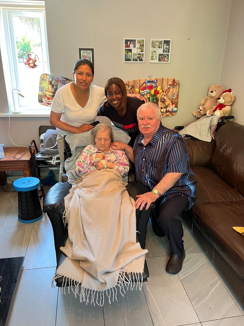 Danaha Patino, Suliyat Akande, and Sarah and Frank Canavan.
