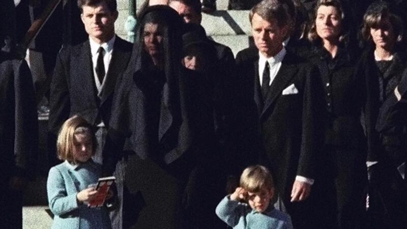 Three-year-old John F Kennedy jnr salutes his father’s casket in Washington on November 25th, 1963. Photograph: AP