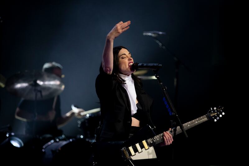 St Vincent performing at the 3Olympia Theatre. Photograph: Tom Honan