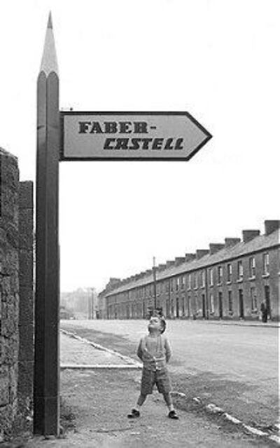 A signpost for the  Faber-Castell factory in Fermoy, Co Cork, one of the first German companies attracted to Ireland by the IDA. Photograph: Irish Examiner