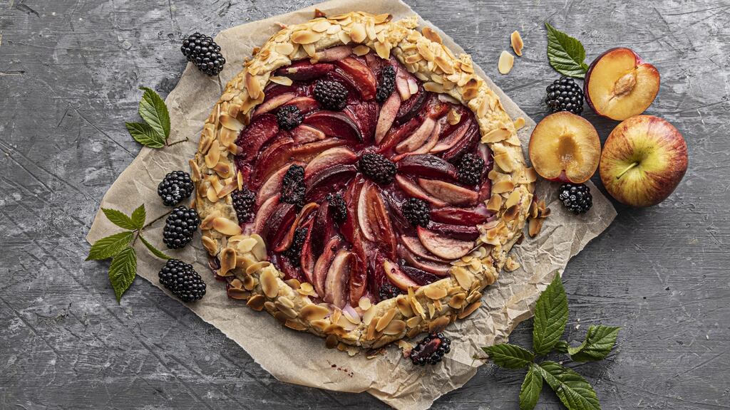 Autumn fruit rye galette. Photograph: Harry Weir