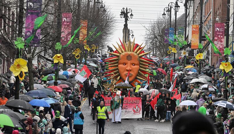 St Patrick's Day Spring Carnival at Shipquay Street, Derry. Photograph: Trevor McBride