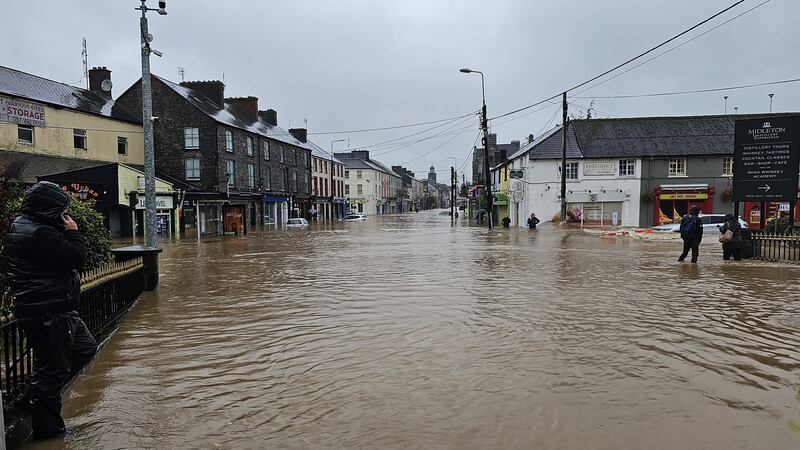 Flooding in Midleton, Co Cork, on Wednesday. Photograph: Damien Rytel/PA Wire 