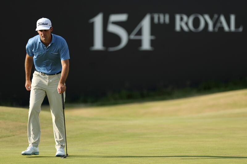 SOUTHPORT, ENGLAND - JULY 16: Jackson Suber of the United States putts on the 18th green on day one of the The 154th Open Championship at Royal Birkdale on July 16, 2026 in Southport, England. (Photo by Michael Reaves/Getty Images)