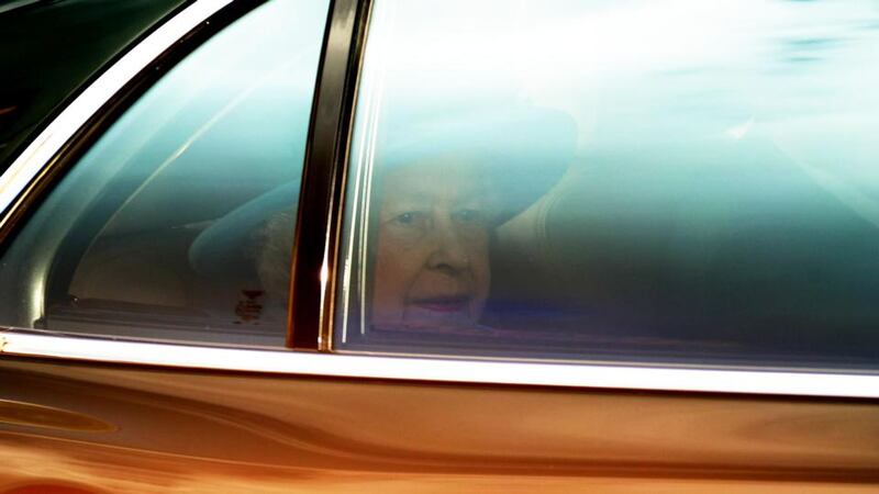 Queen Elizabeth arrives at Chapel Royal in St James’s Palace, London, today ahead of the christening of Prince George of Cambridge by the Archbishop of Canterbury. Photograph: Yui Mok/PA Wire