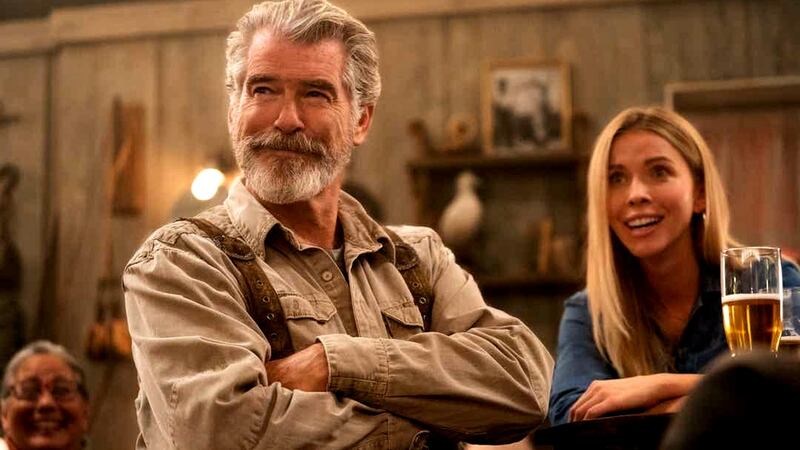 Pierce Brosnan as Erick Erickssong in Eurovision Song Contest: The Story of Fire Saga. Photograph: John Wilson/Netflix